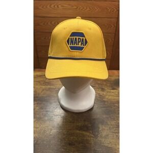 NAPA 100th Anniversary Trucker Hat Yellow Mesh Back Rope Cap Adjustable